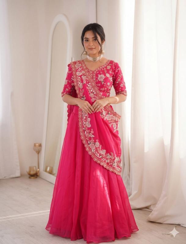 HB 191 Crunshi Pink Lehenga choli exporters in Surat
